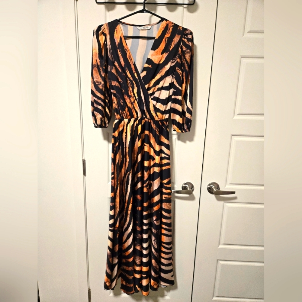 Fervente léopard print long maxi dress